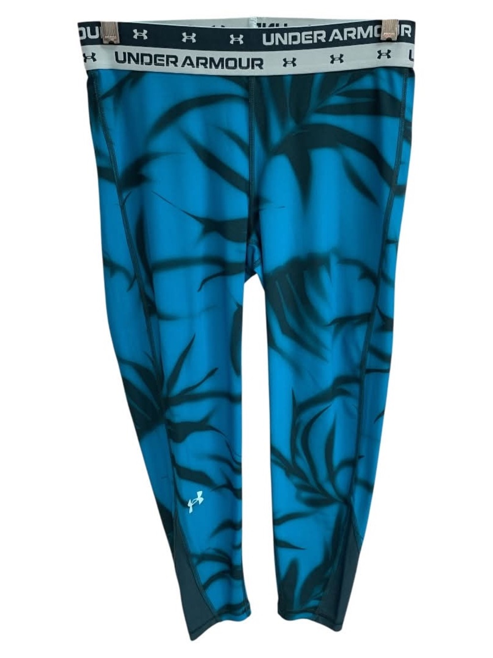 Under Armour Blue Tropical Print Compression Leggings Size M